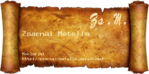 Zsarnai Metella névjegykártya
